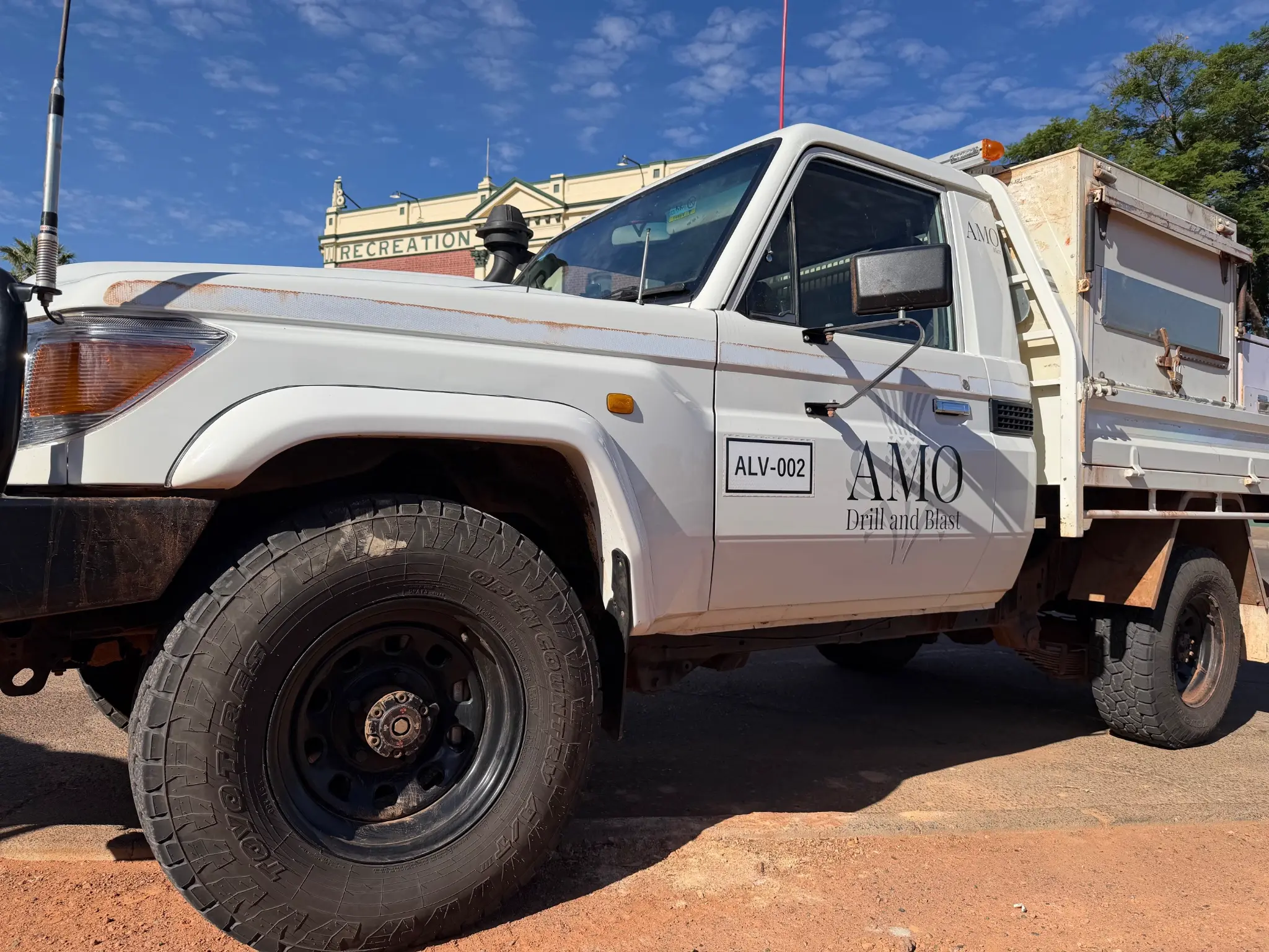 AMO branded mine ute side profile